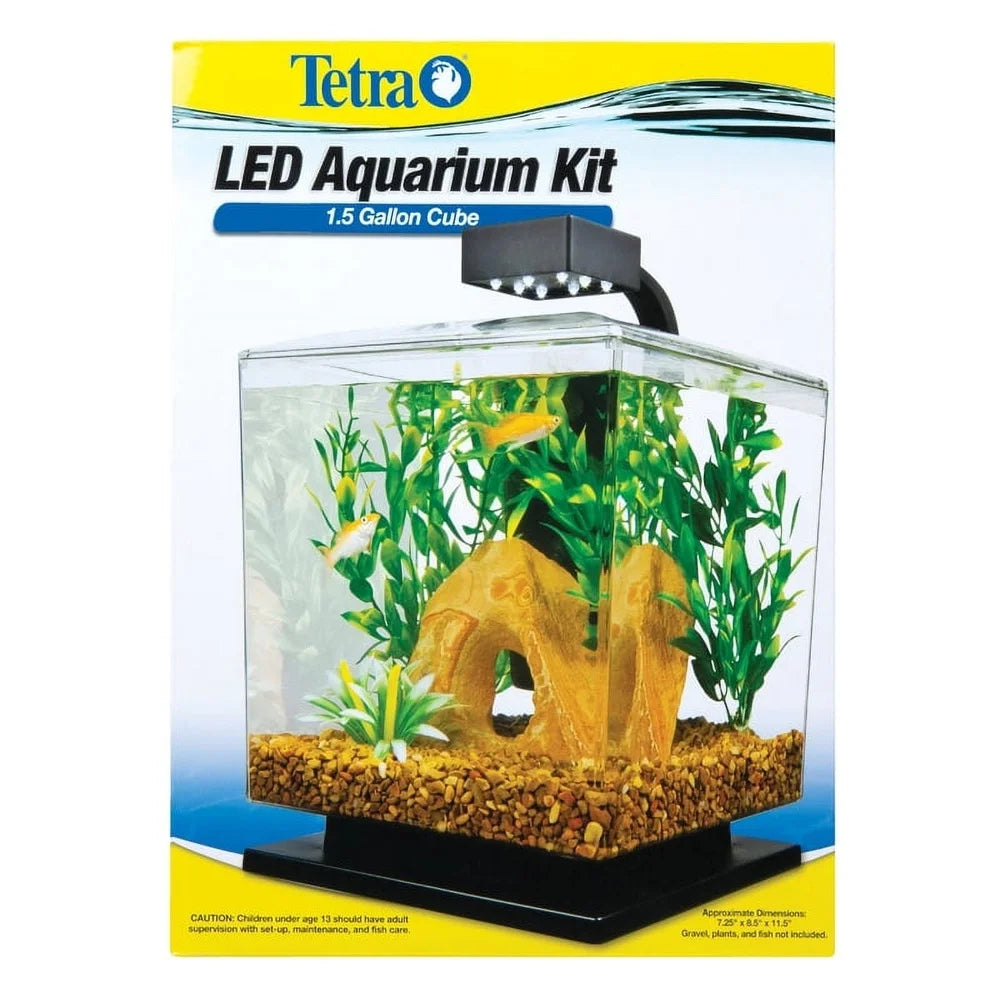 LED Aquarium Kit 1.5 Gallon Cube Tank