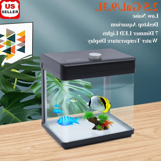 2.5 Gallon Corner Aquarium Starter Kit LED