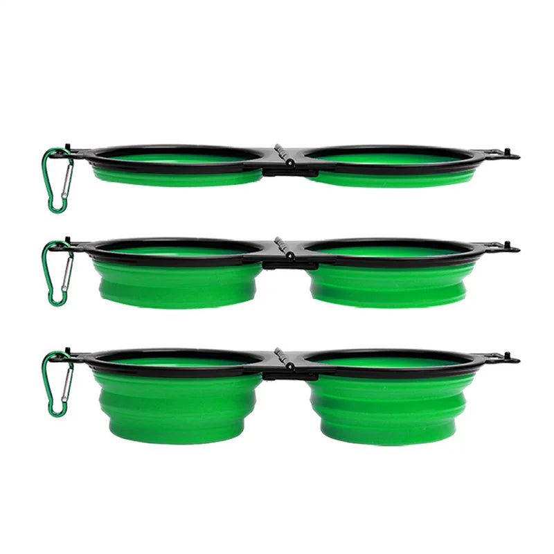 Foldable Double Dog Bowl Travel