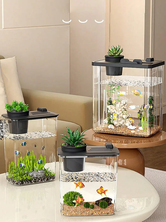 Fish Tank Aquarium Starter Kit, Rectangular