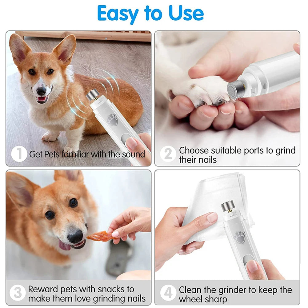 Electric Dog Nail Grinder USB Rechargeable LED